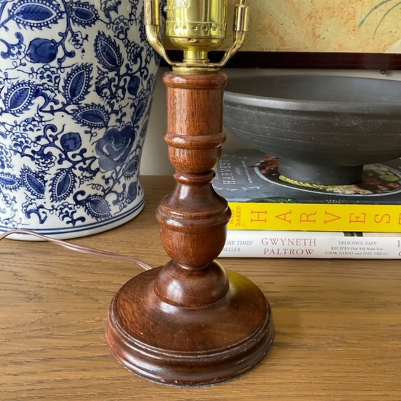 Vintage Solid Wood Table Lamp - Picture 1 of 2